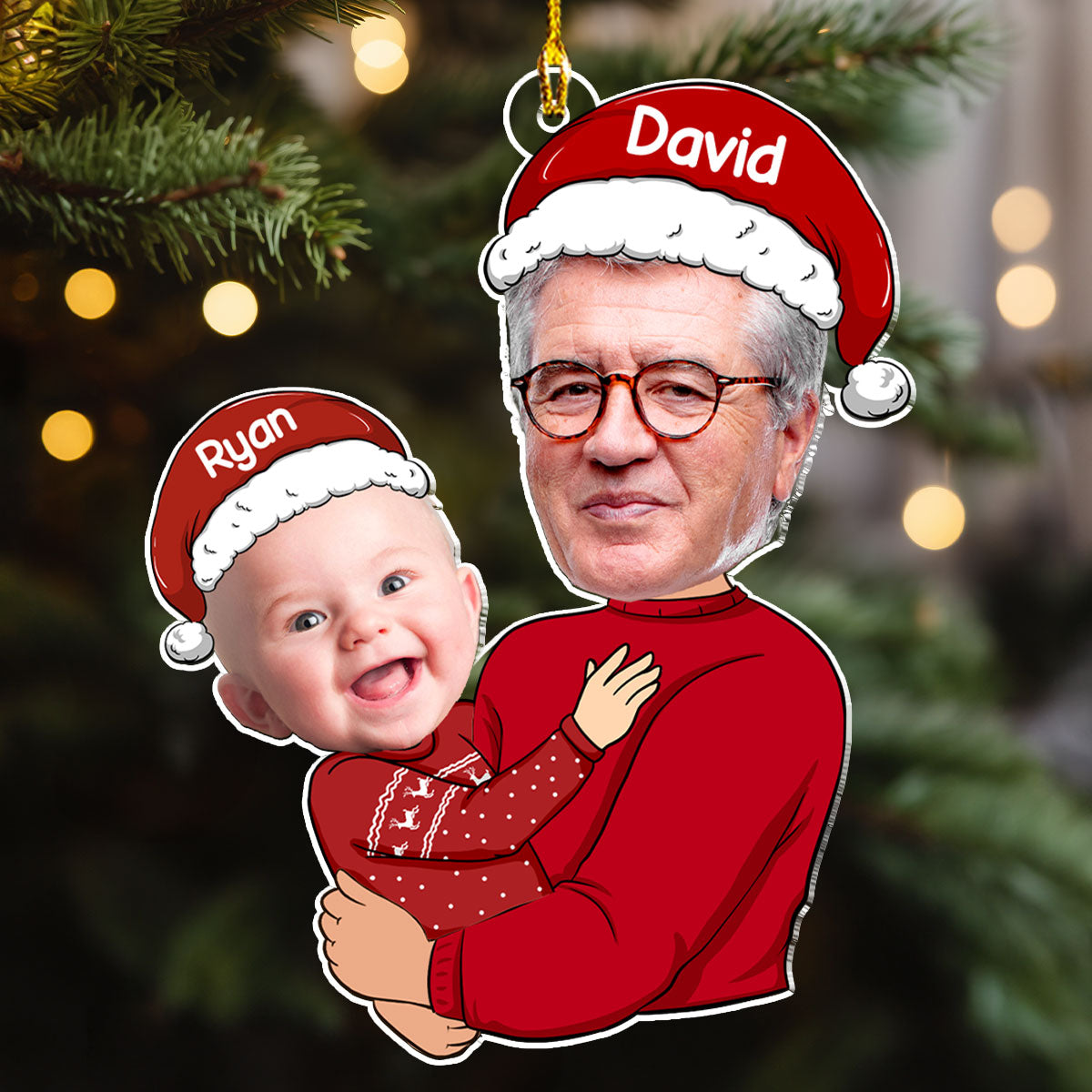 Custom Photo Funny Grandkid - Personalized Custom Acrylic Ornament