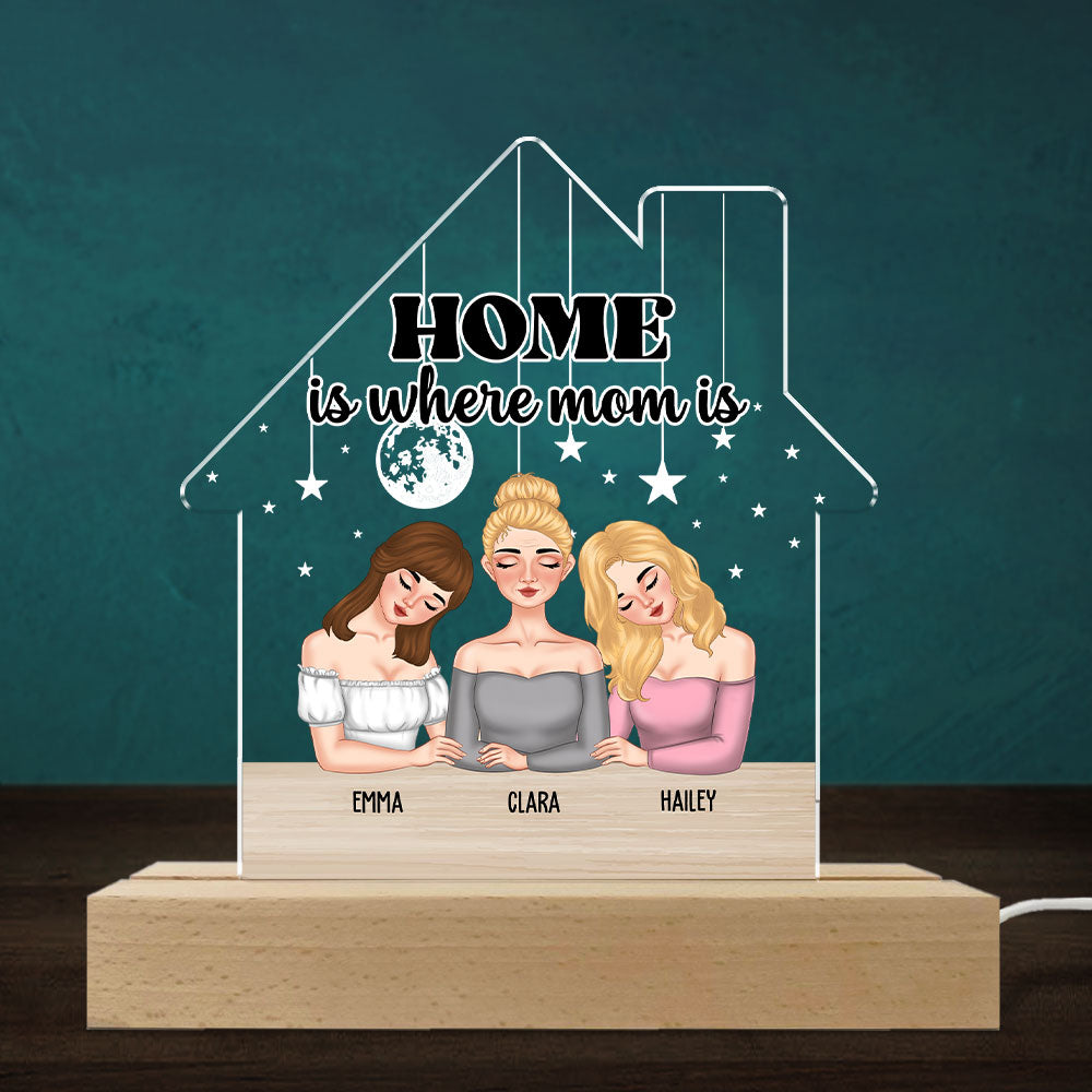 Home Is Where My Mom Is - Personalized Custom LED Light