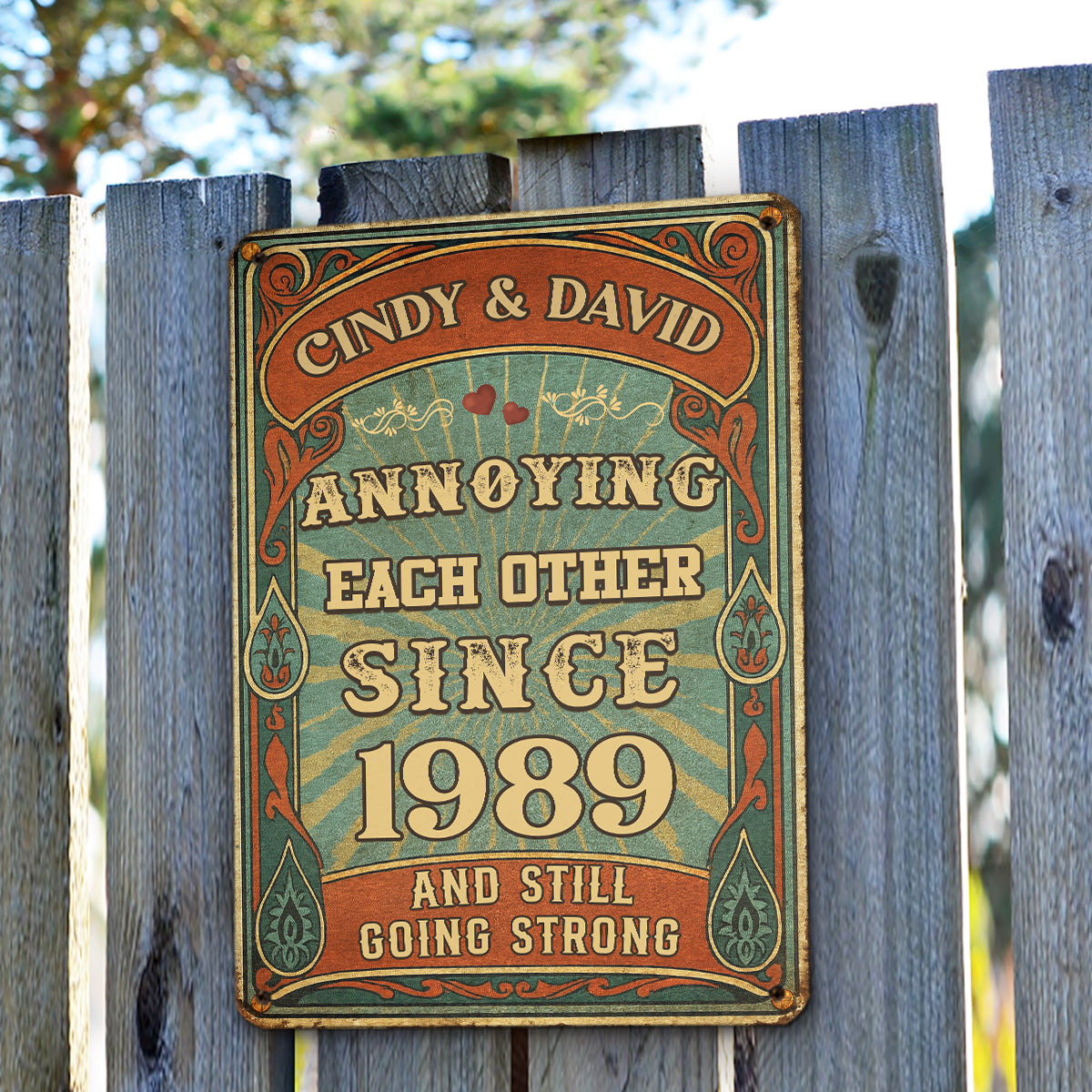 Love You Then - Personalized Custom Metal Sign