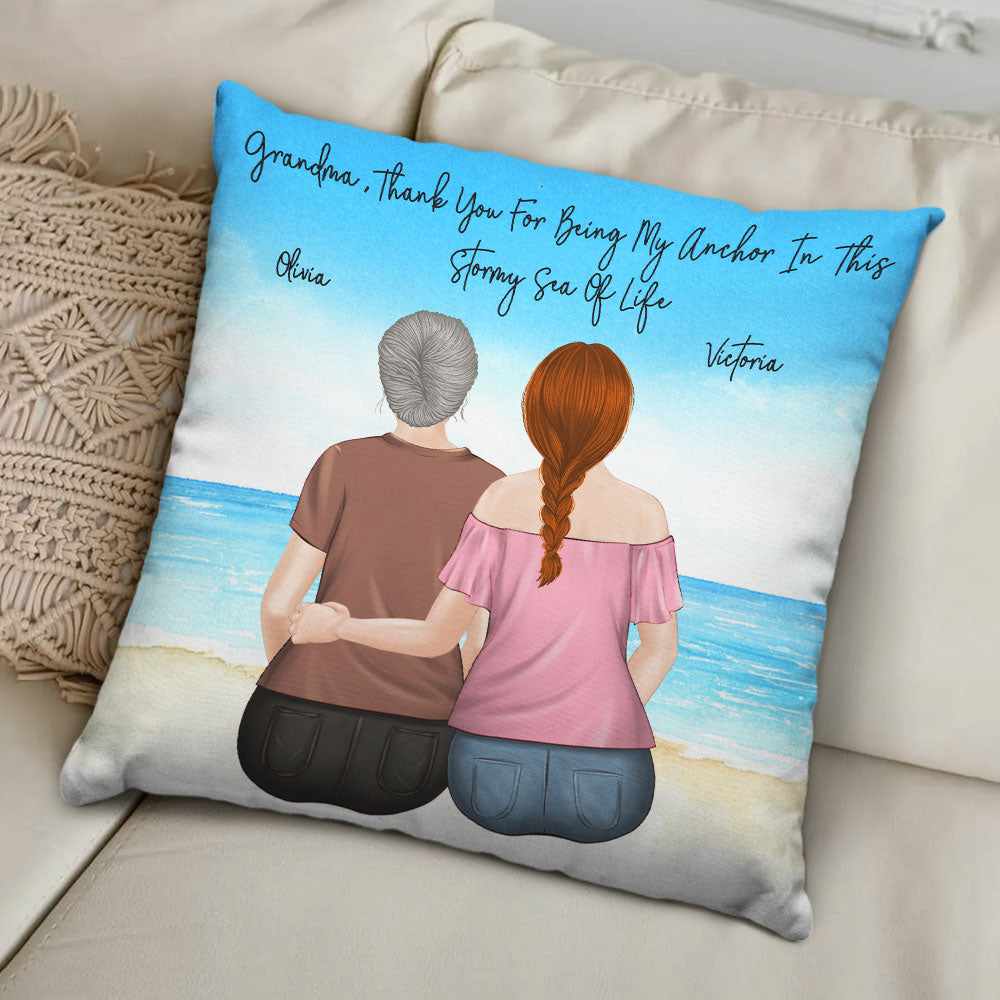 Mother And Daughter Forever Linked Together - Personalized Custom Throw Pillow