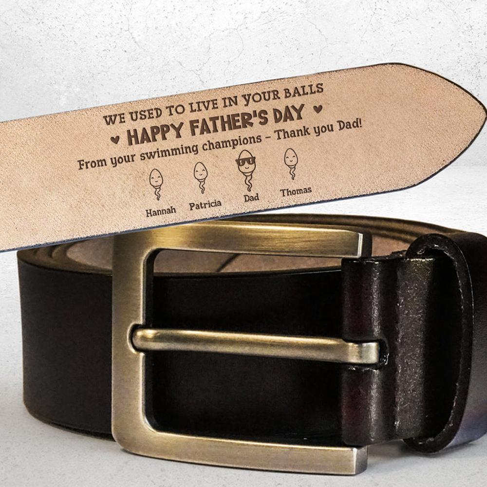 Swimming Champion - Personalized Engraved Leather Belt