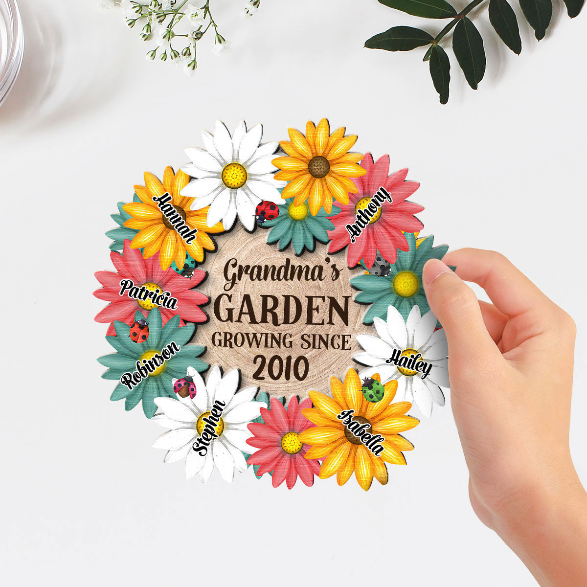 Garden Of Grandma Growing Since - Personalized Wooden Plaque