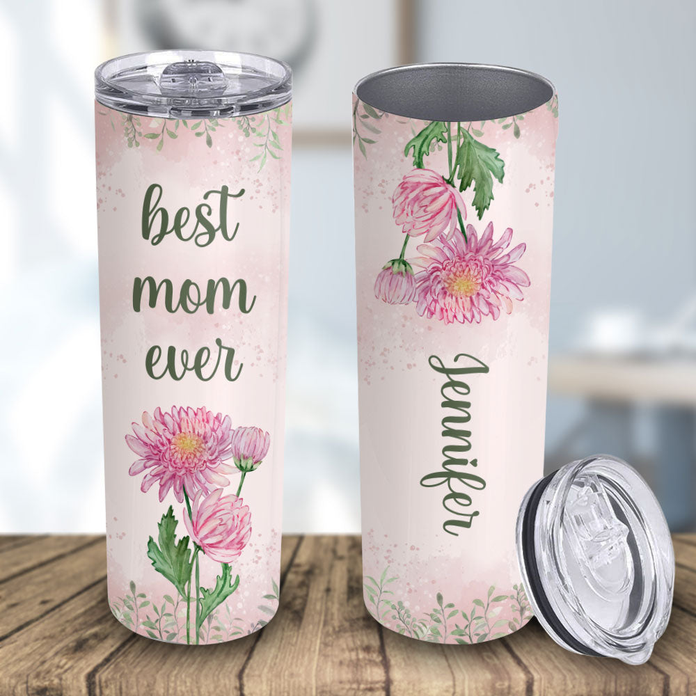 Birthflower Mom Grandma - Personalized Custom Skinny Tumbler