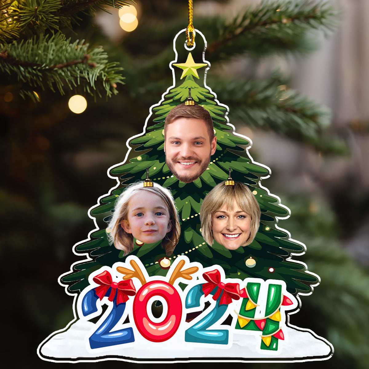 Tree Family Christmas - Personalized Custom Acrylic Ornament