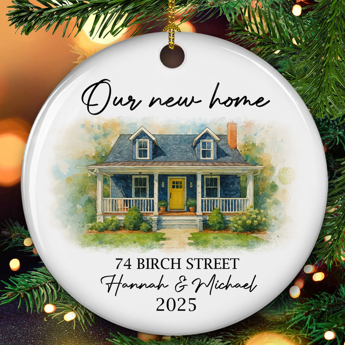 Our New Home 2025 - Personalized Custom Ceramic Ornament