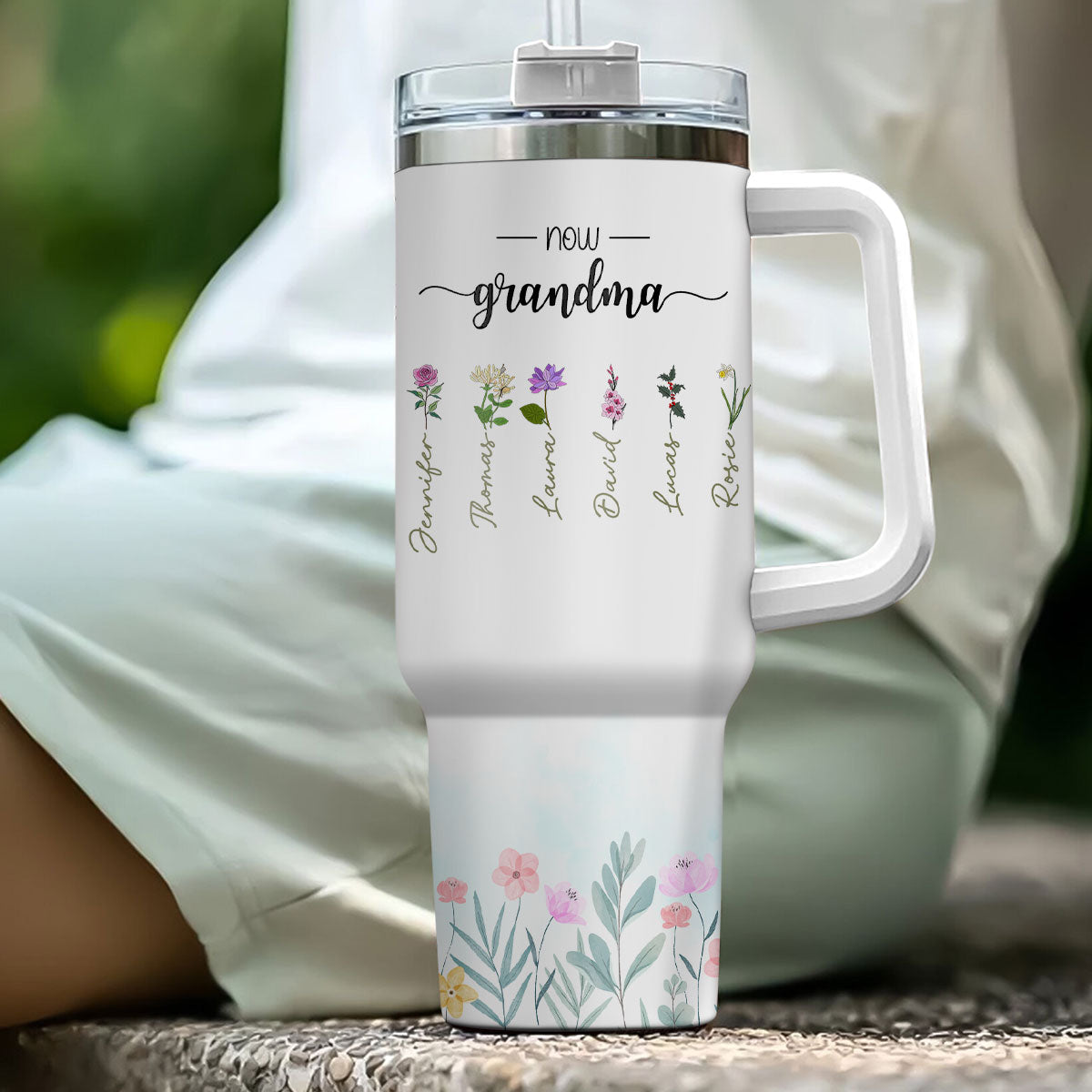 First Mom Now Grandma - Personalized Custom 40 Oz Tumbler