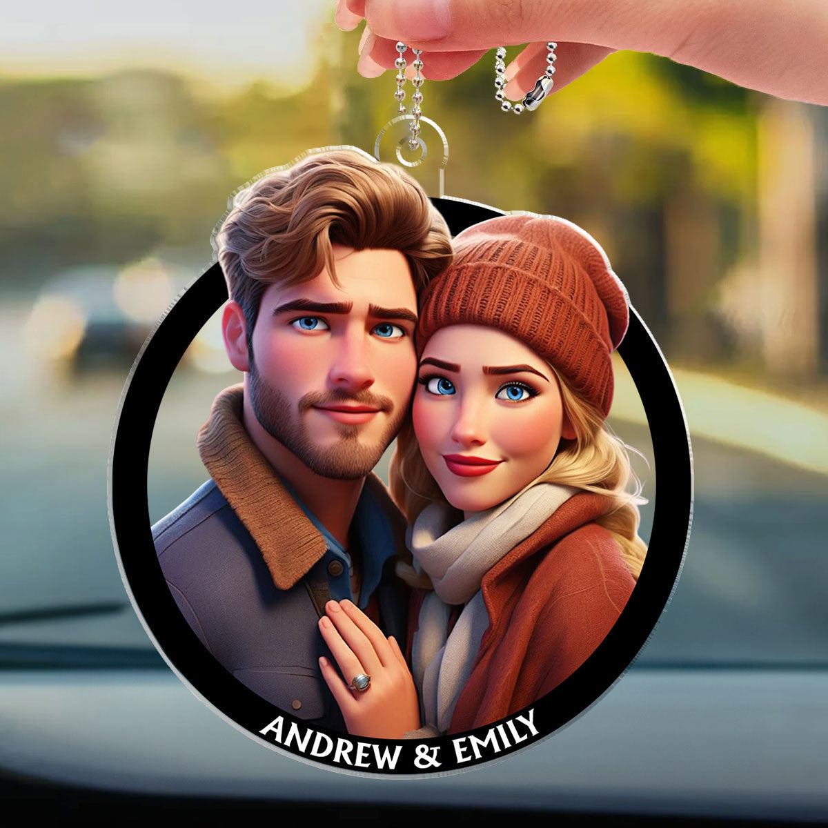 Cartoon Drive Safe My Love - Personalized Custom Car Ornament