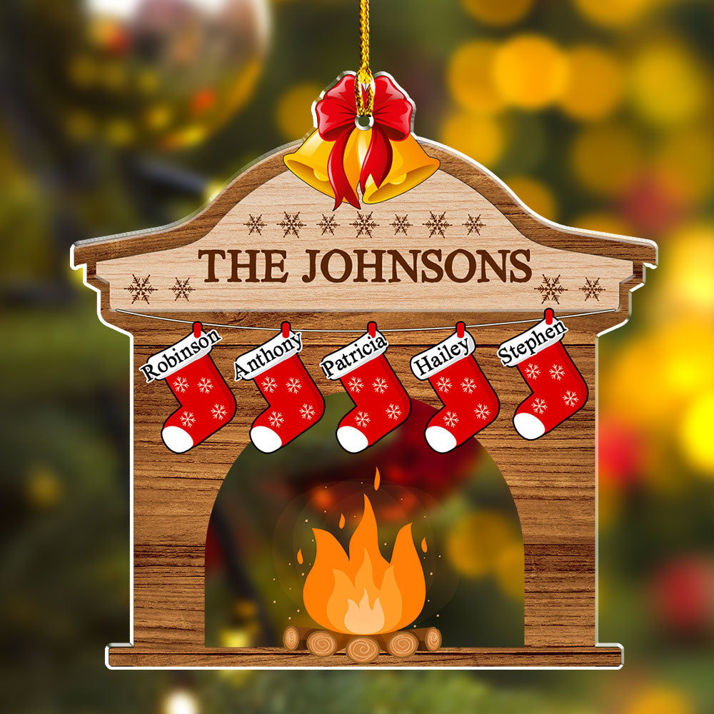 Christmas Fireplace - Personalized Custom Acrylic Ornament