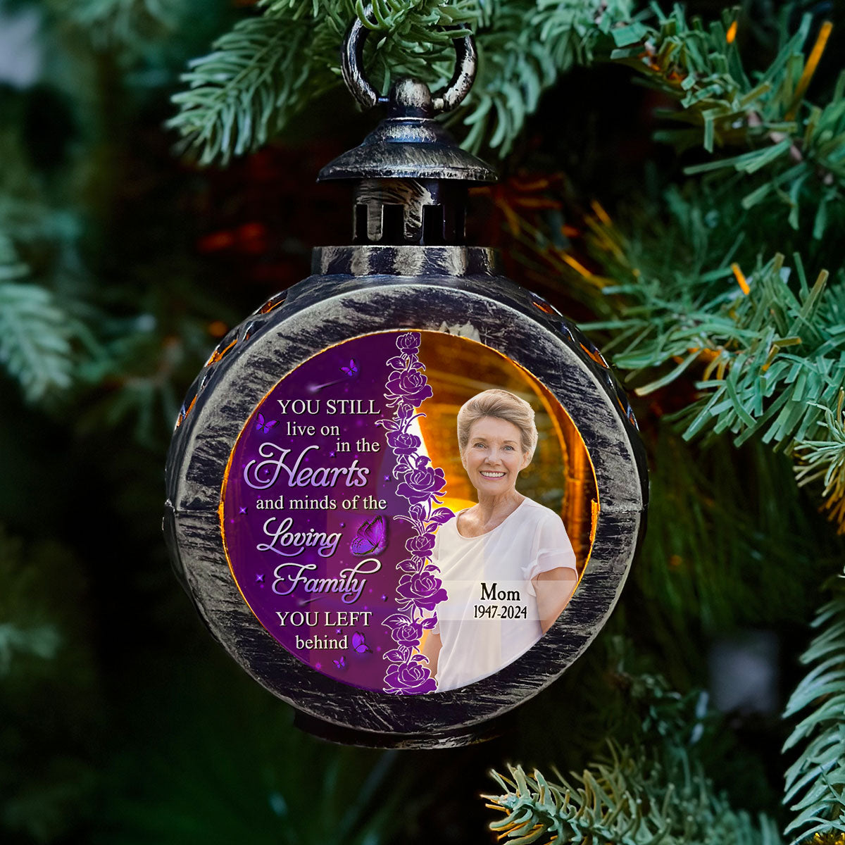 You Still Live On In The Hearts - Personalized Custom Christmas Lantern