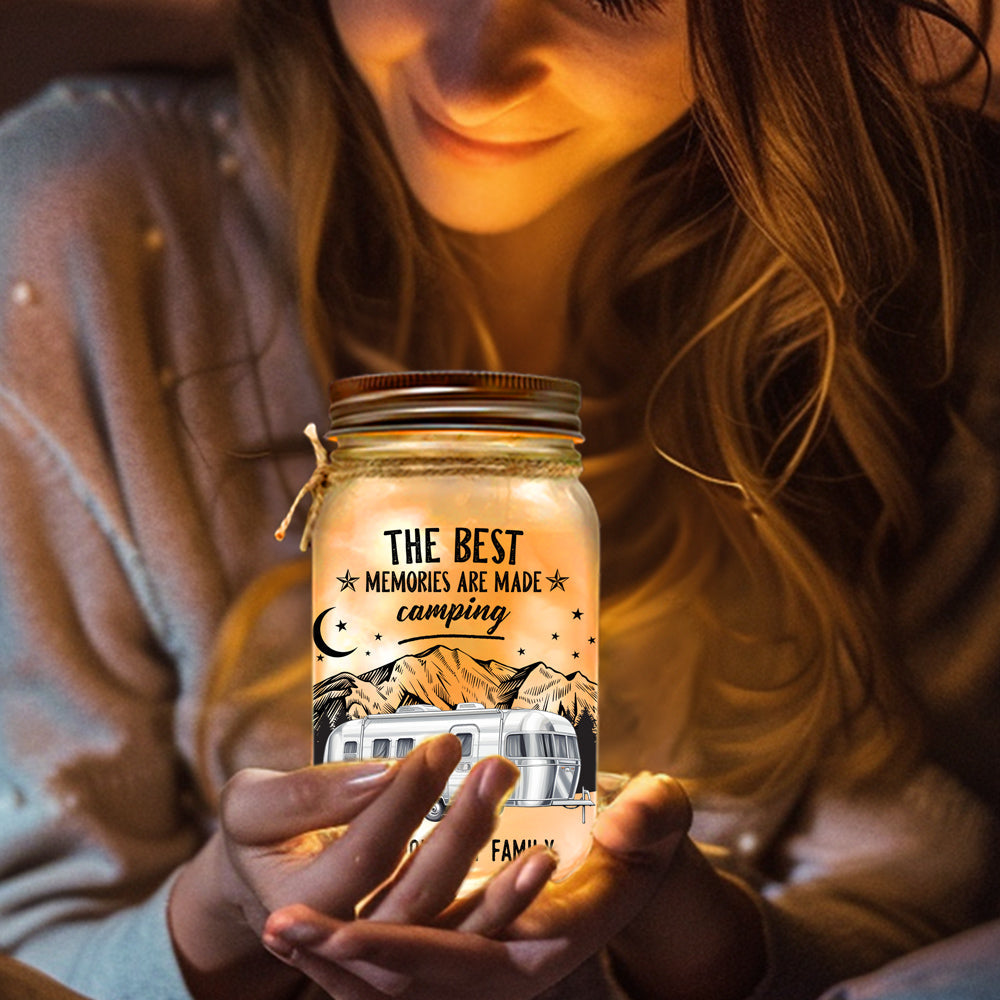 Home Is Where You Park It - Personalized Custom Mason Jar Light