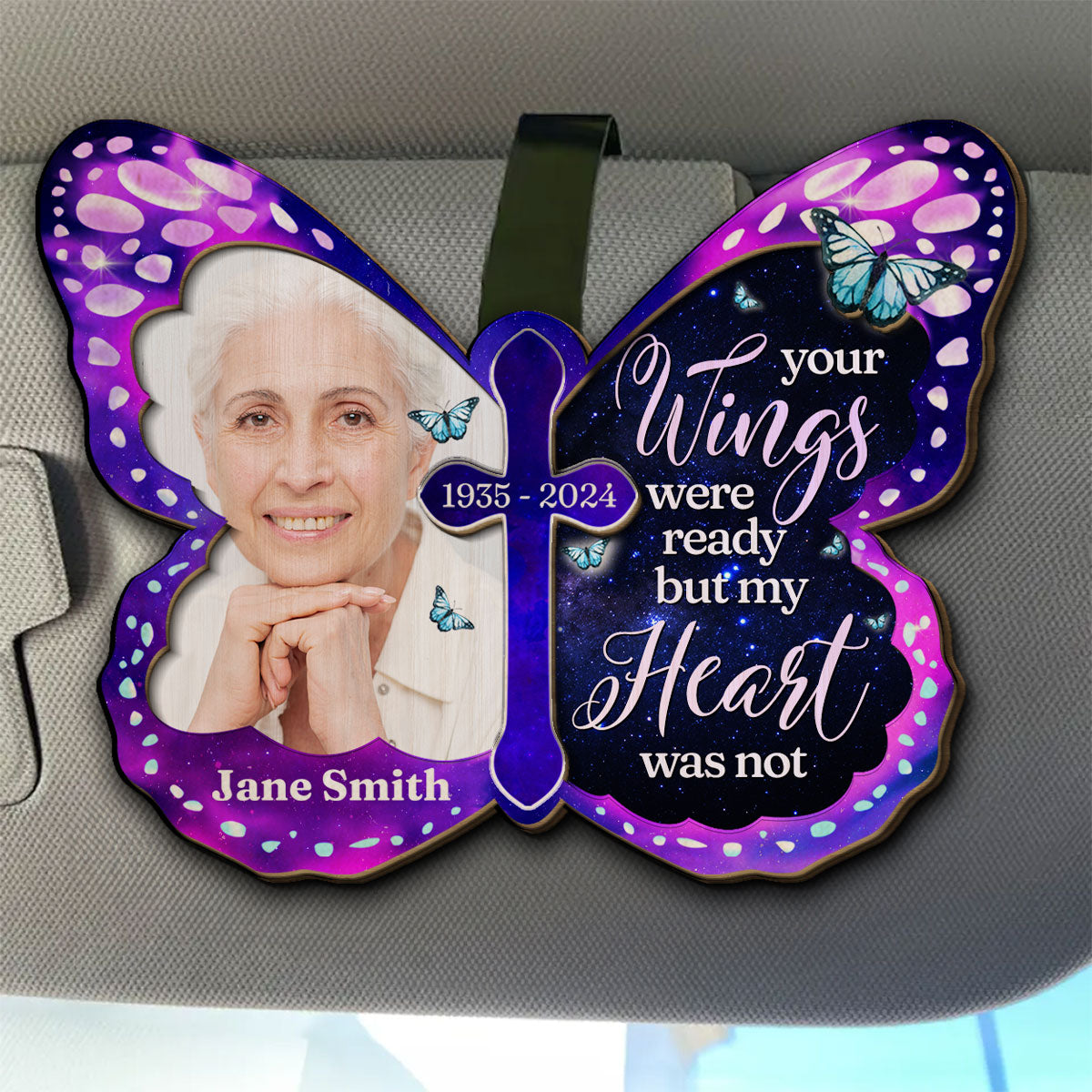 Your Wings Were Ready - Personalized Custom Car Visor Clip