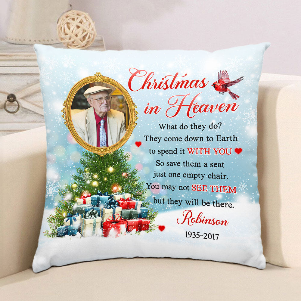 Christmas In Heaven - Personalized Custom Throw Pillow
