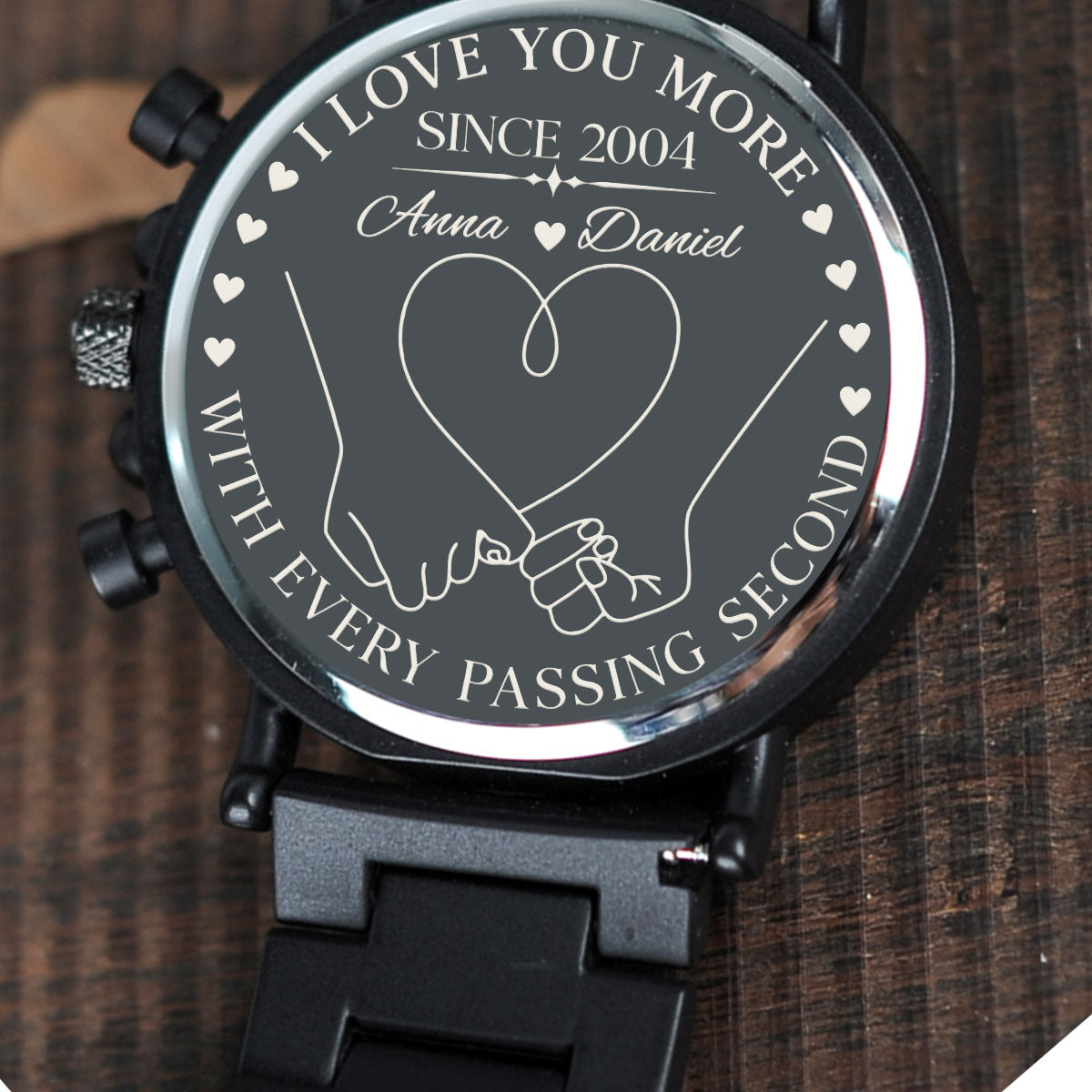 I Love You More - Personalized Engraved Wooden Watches GQ026