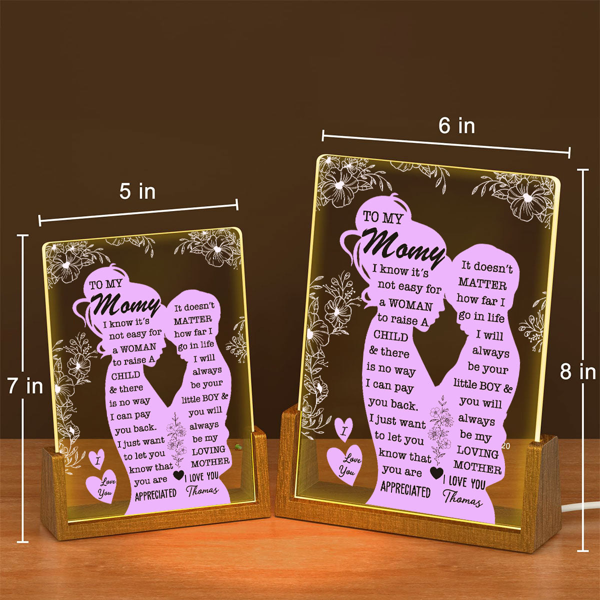 To My Mom - Personalized Custom Plaque With Walnut Base