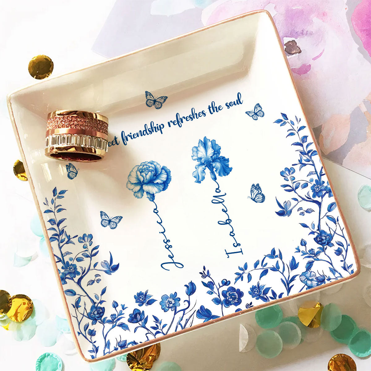 Sweet Friendship - Personalized Custom Jewelry Dish