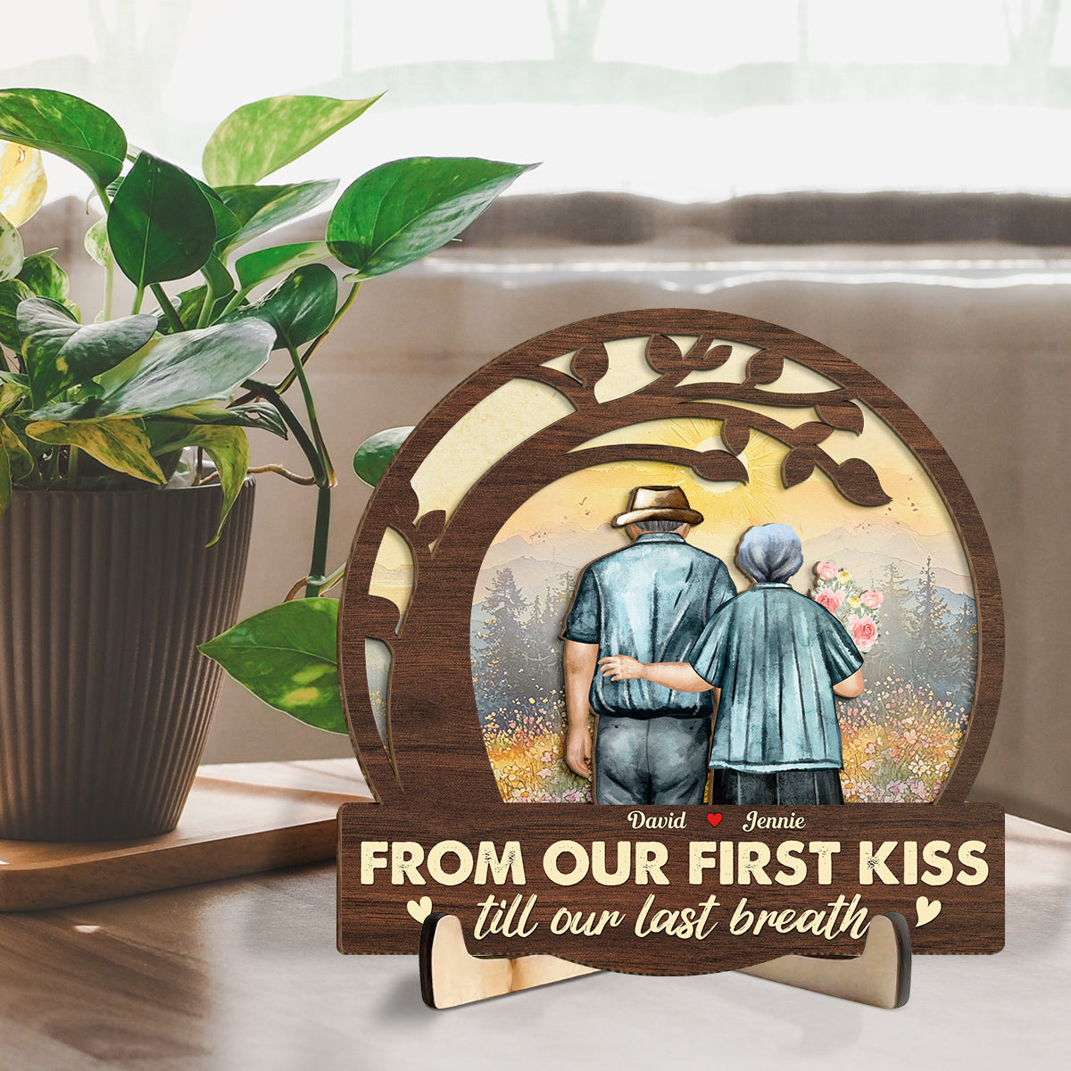 From Our First Kiss - Personalized Custom Wooden Plaque