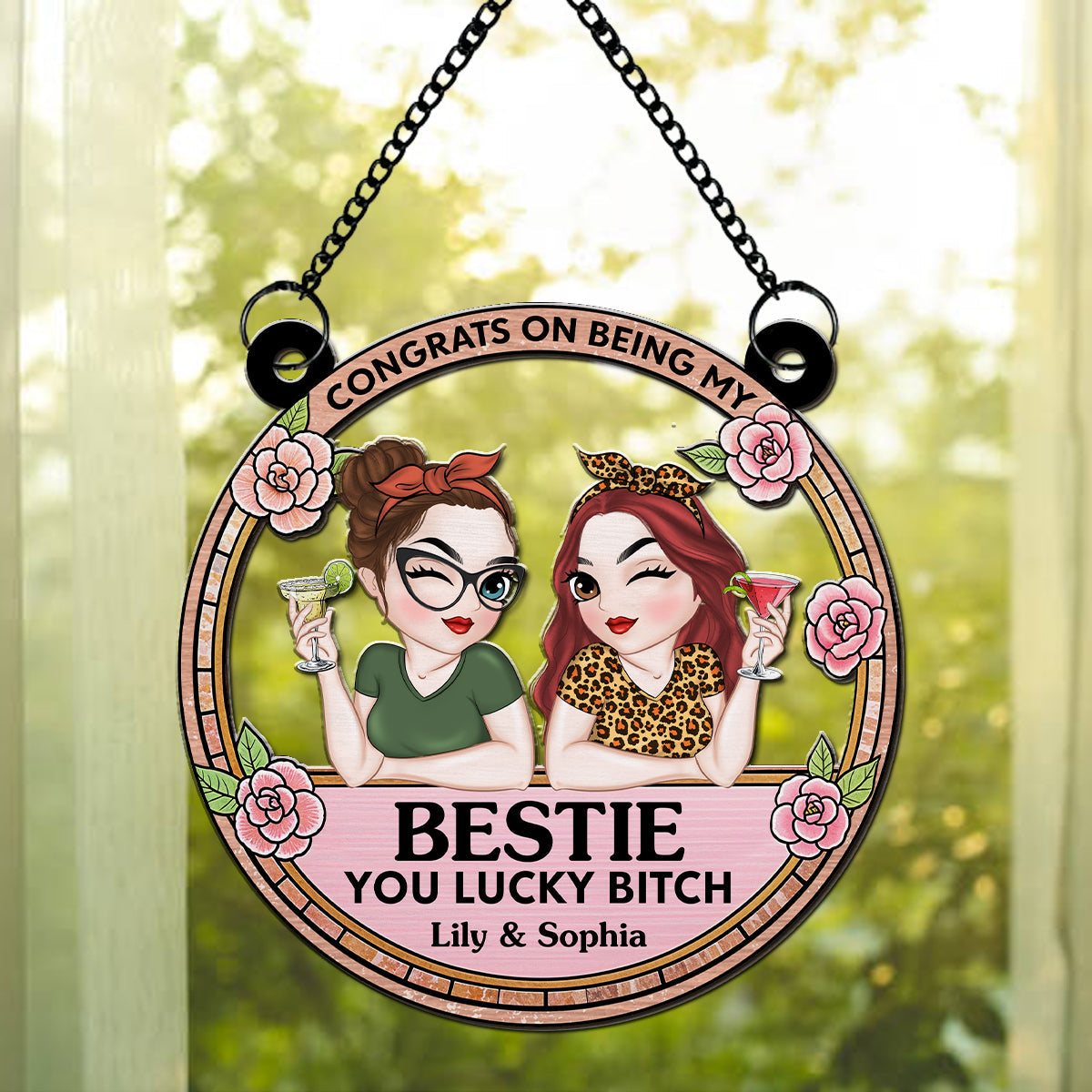 Congrats On Being My Bestie - Personalized Custom Suncatcher