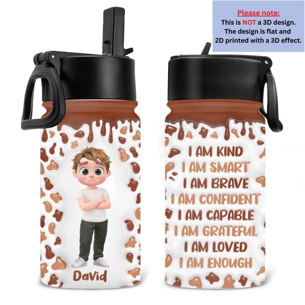 Sweet Baby Like Milk - Personalized Custom 3D Inflated Effect Kids Water Bottle