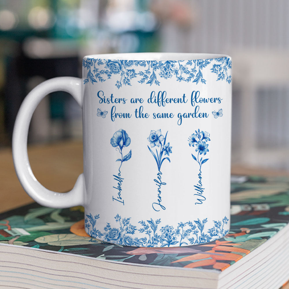 Beautiful Sisters Flower - Personalized Custom Coffee Mug