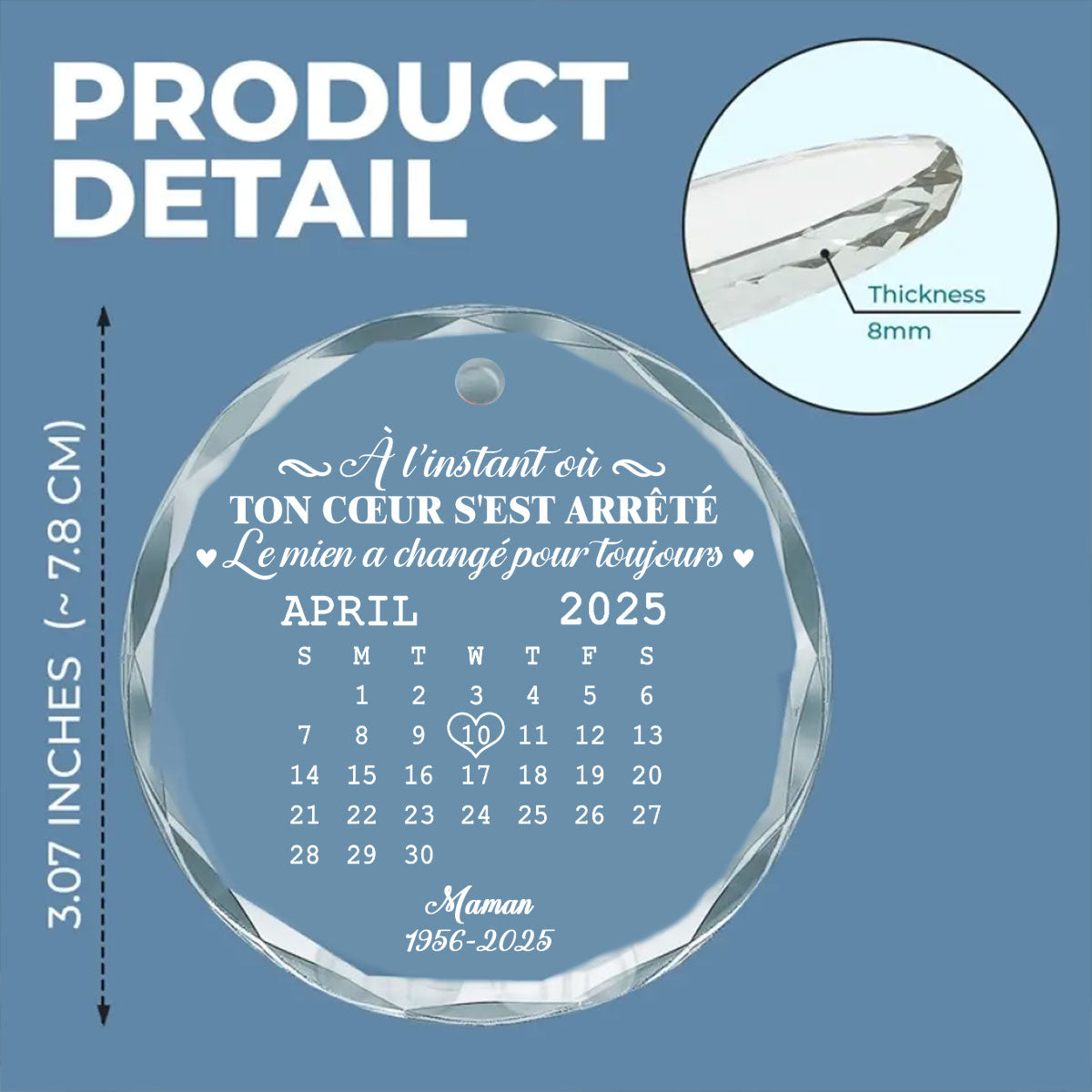 Ornement En Verre Personnalisé - Le Moment