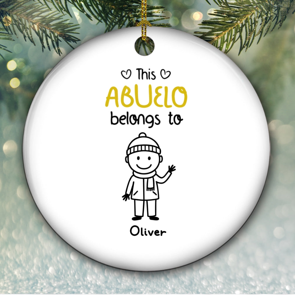 Proud To Be Their Holiday Grandpa - Personalized Custom Ceramic Ornament