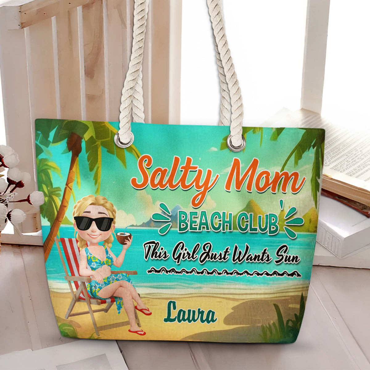 Moms Just Wanna Beach More - Personalized Custom Beach Bag