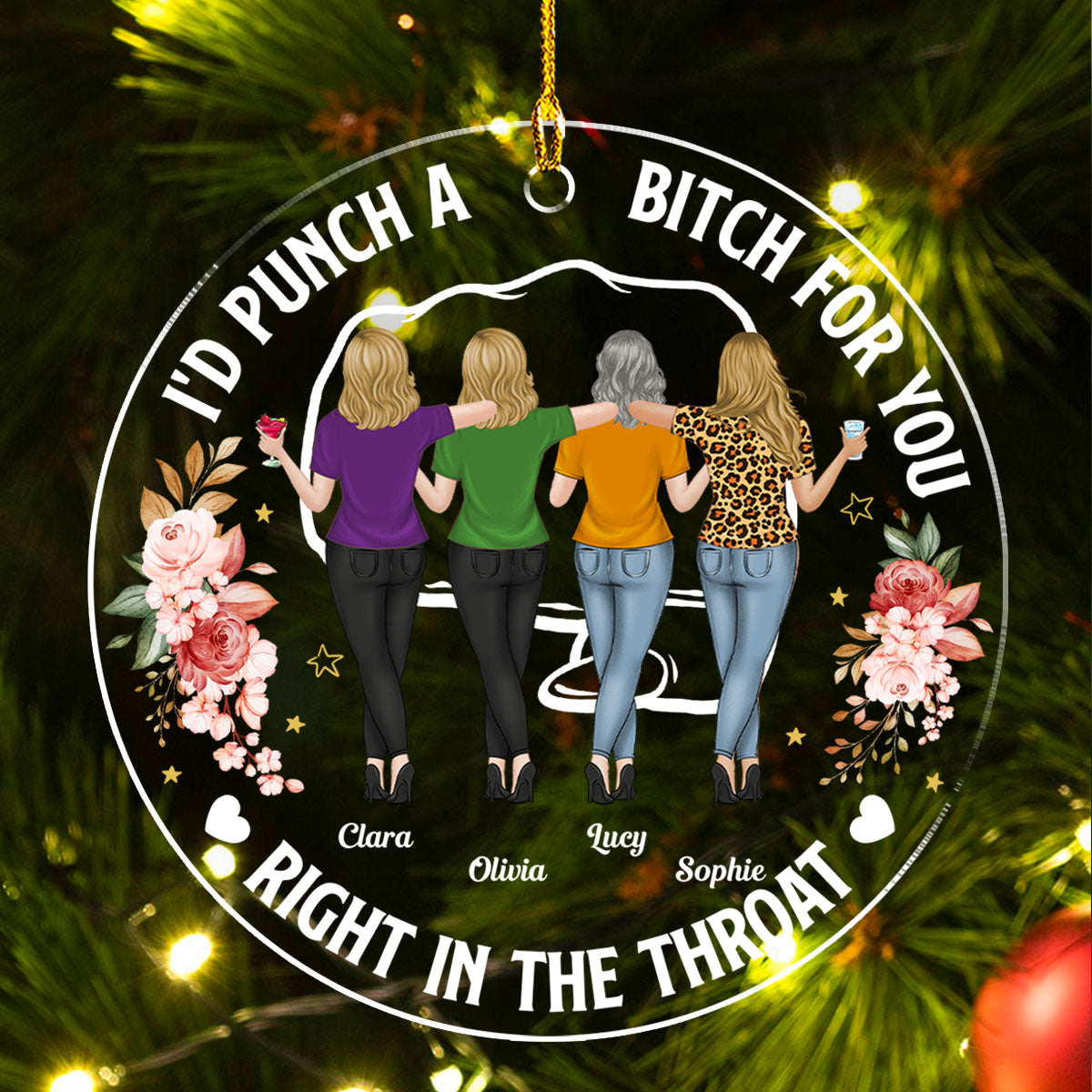 Punch For Bestfriend - Personalized Custom Acrylic Ornament