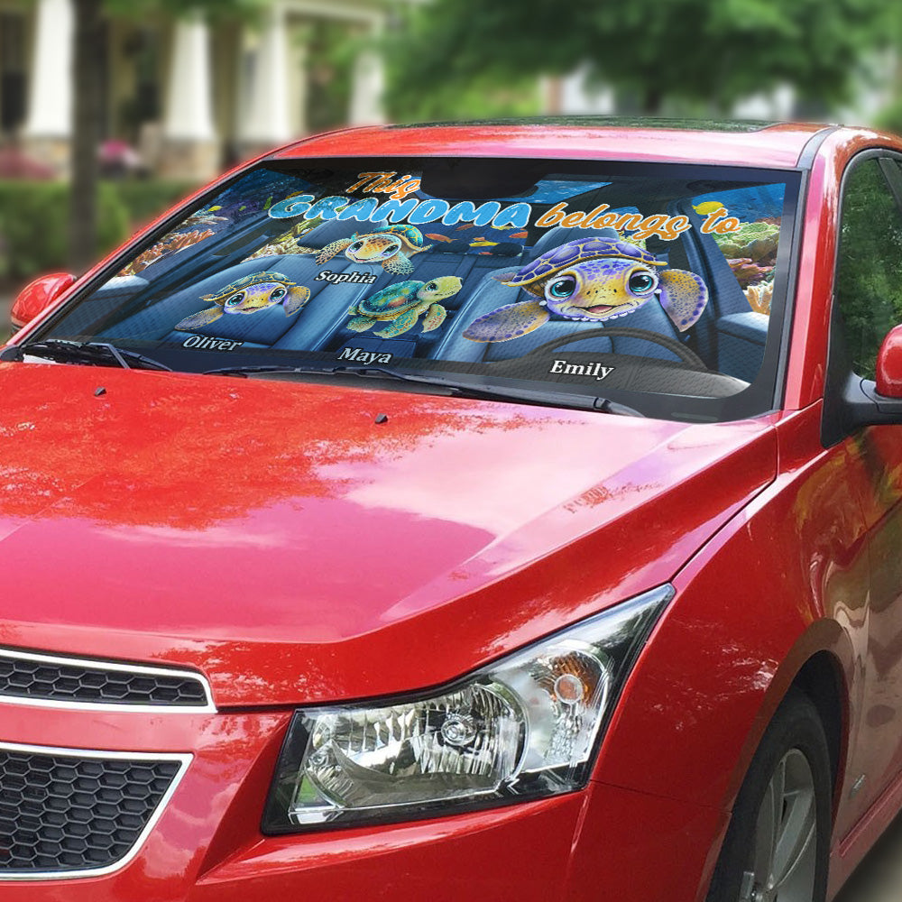 This Grandma Belongs To - Personalized Custom Car Sunshade