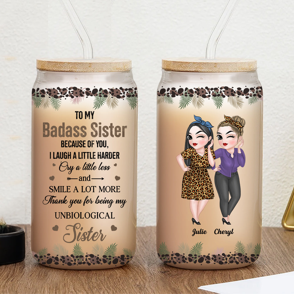 Thank You My Badass Bestie - Personalized Custom Glass Can