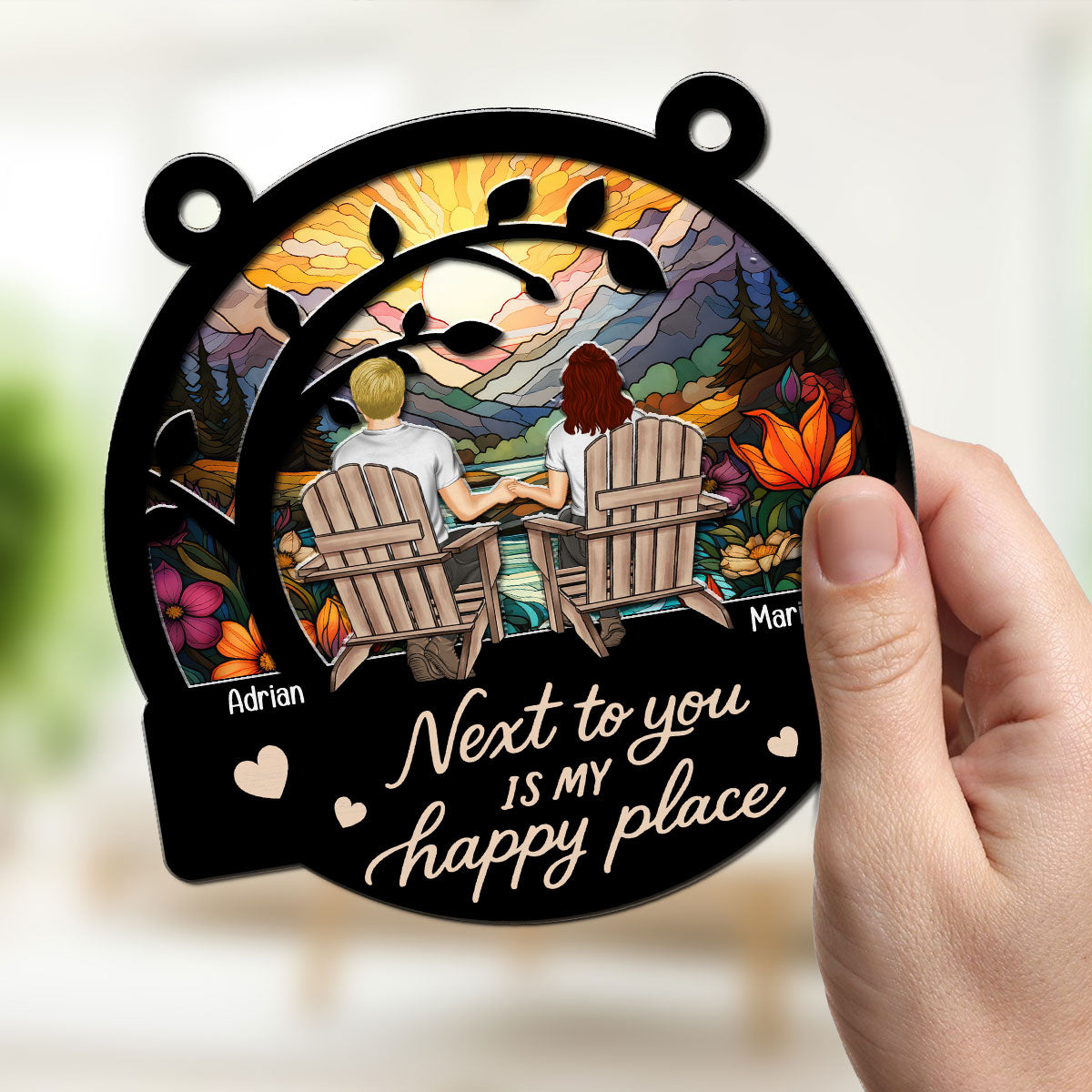 Next To You Feels Perfect - Personalized Custom Suncatcher