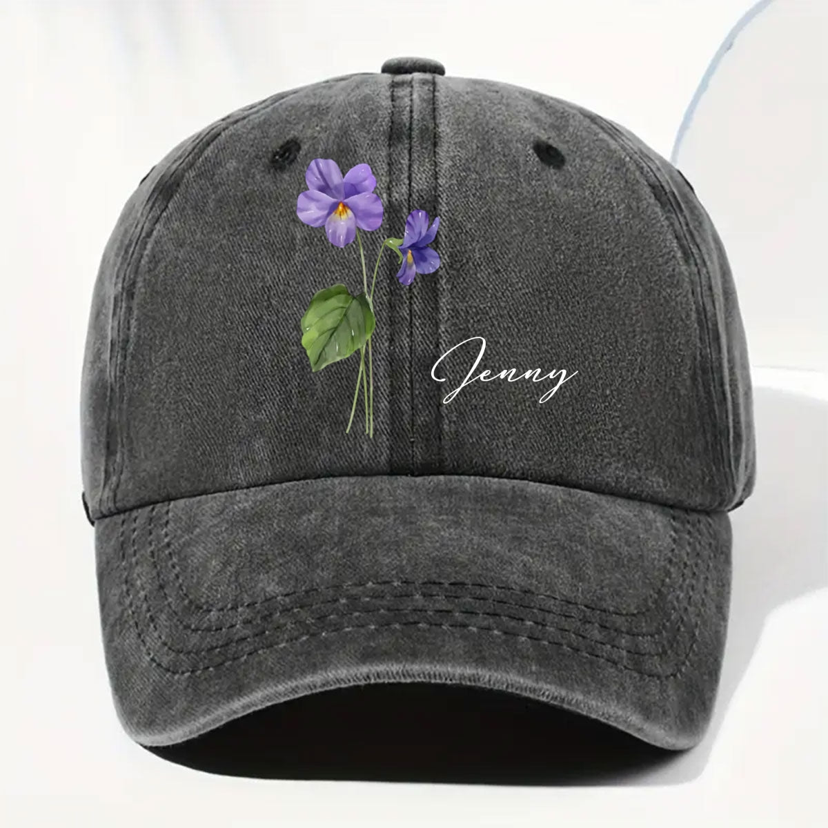 My Own Flower - Personalized Custom Vintage Washed Denim Cap