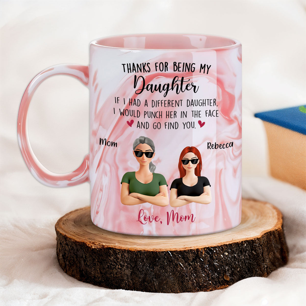 Forever My Little Sunshine - Personalized Custom Pink Marble Mug