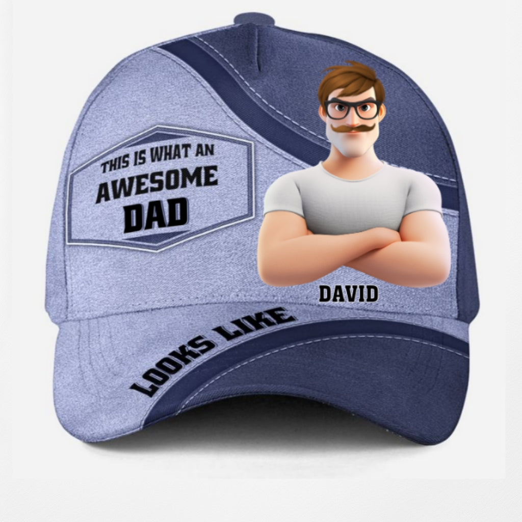 An Awesome Dad Looks Like - Personalized Classic Cap