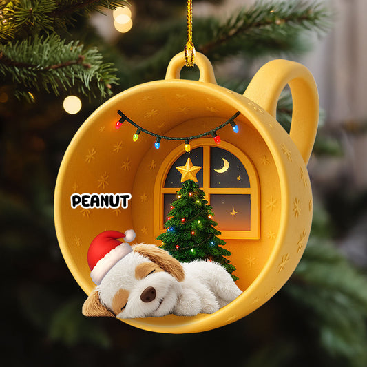 Sleeping Dog Cupcake - Personalized Custom Acrylic Ornament