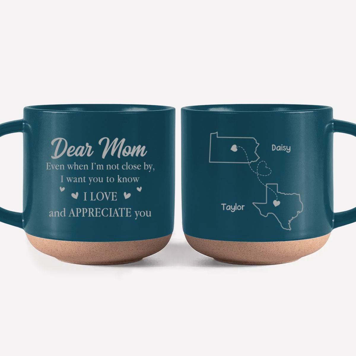 Always With You Mom - Personalized Custom Engraved Pottery Mug