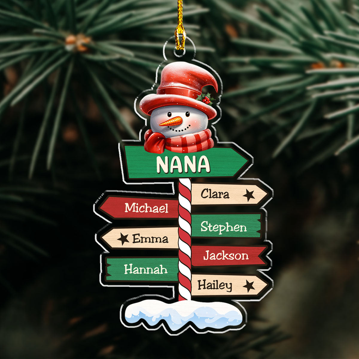 Grandma Pole Sign Christmas - Personalized Custom Acrylic Ornament