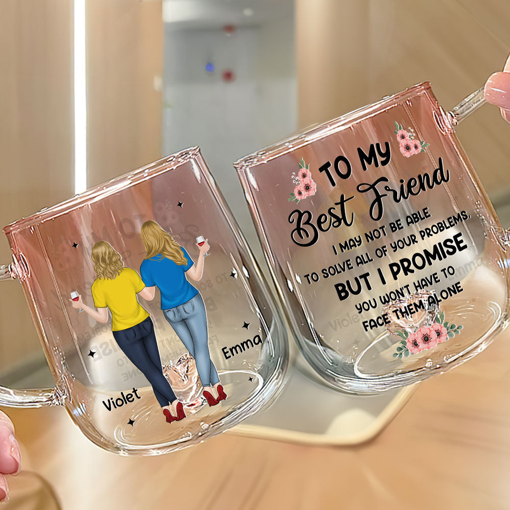 No Storm Alone - Personalized Custom Pink Gradient Glass Mug