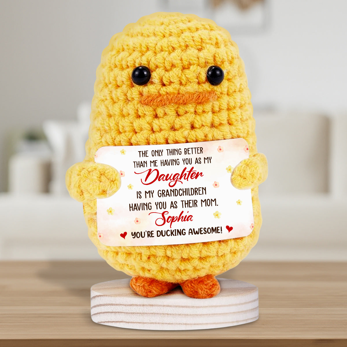 The Only Thing Better - Personalized Custom Duck Crocheted Plushie With Message