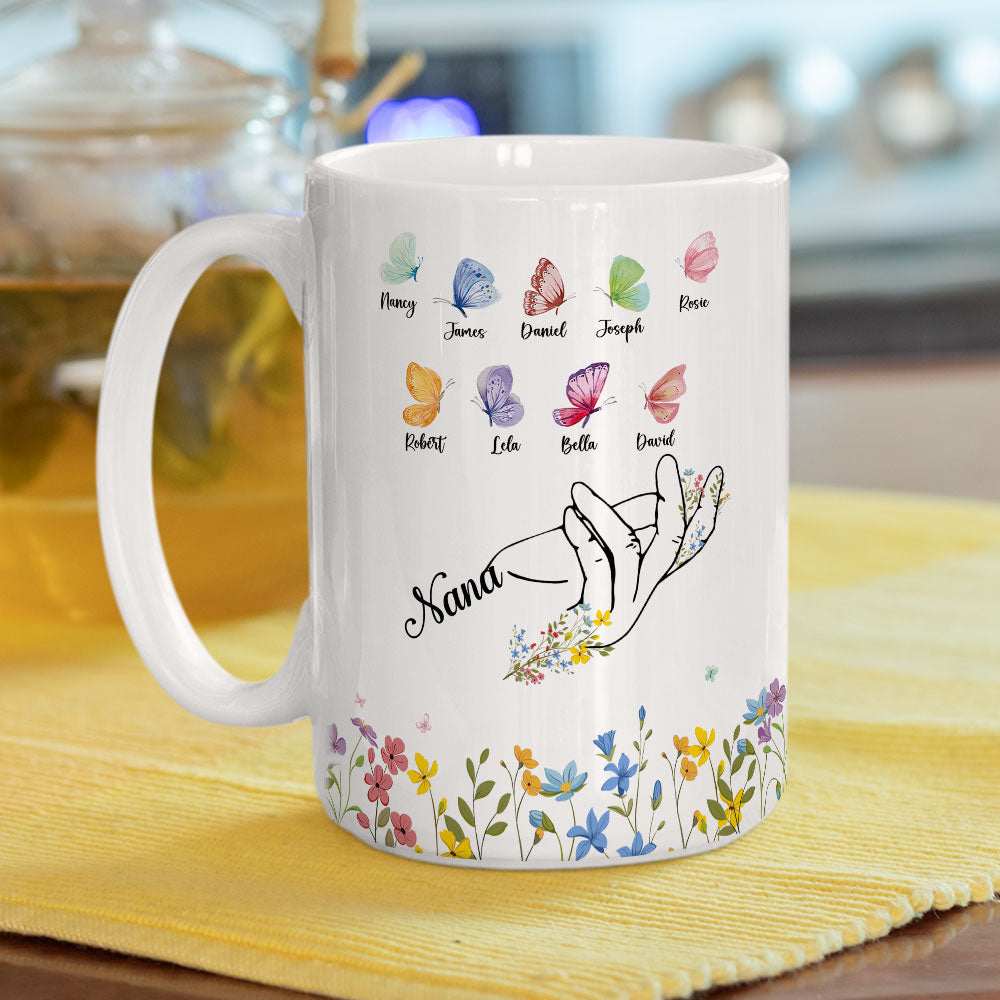 Nana Butterflies - Personalized Custom Coffee Mug