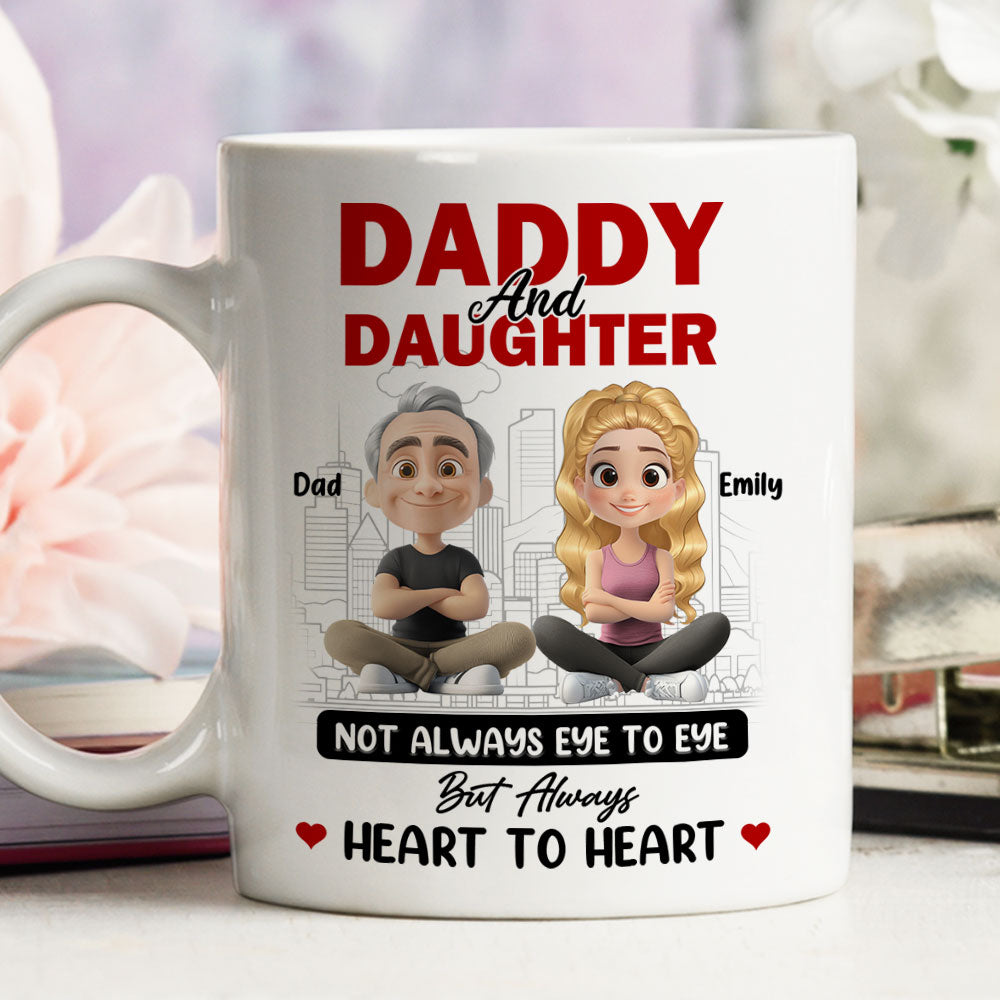Dad And Daughter Share Love - Personalized Custom Coffee Mug