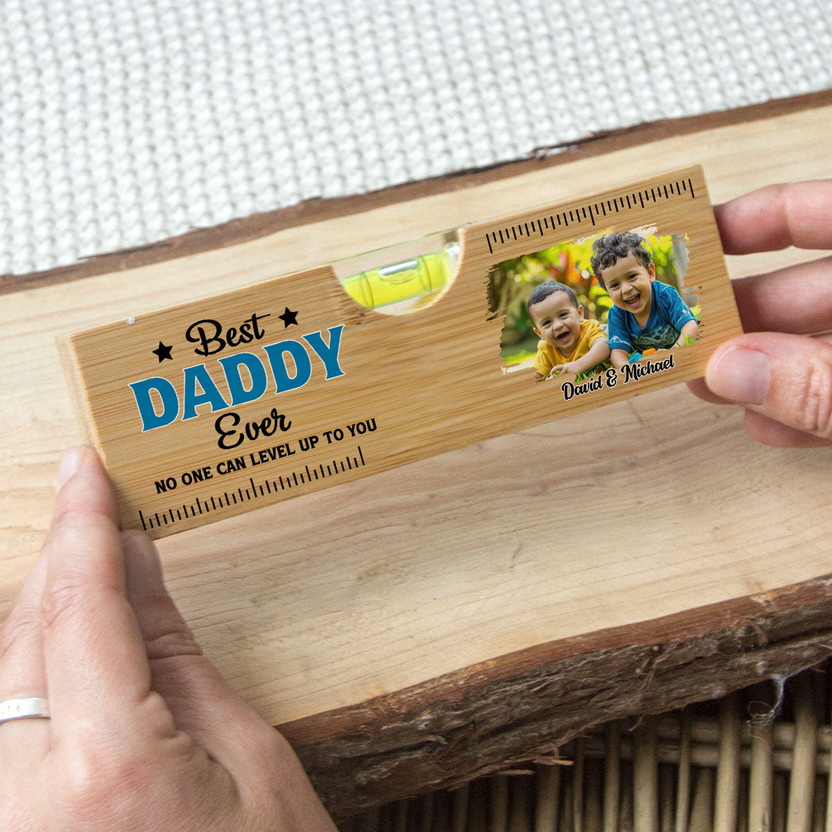 No One Measures Up To You Photo - Personalized Custom Wooden Spirit Level Bottle Opener