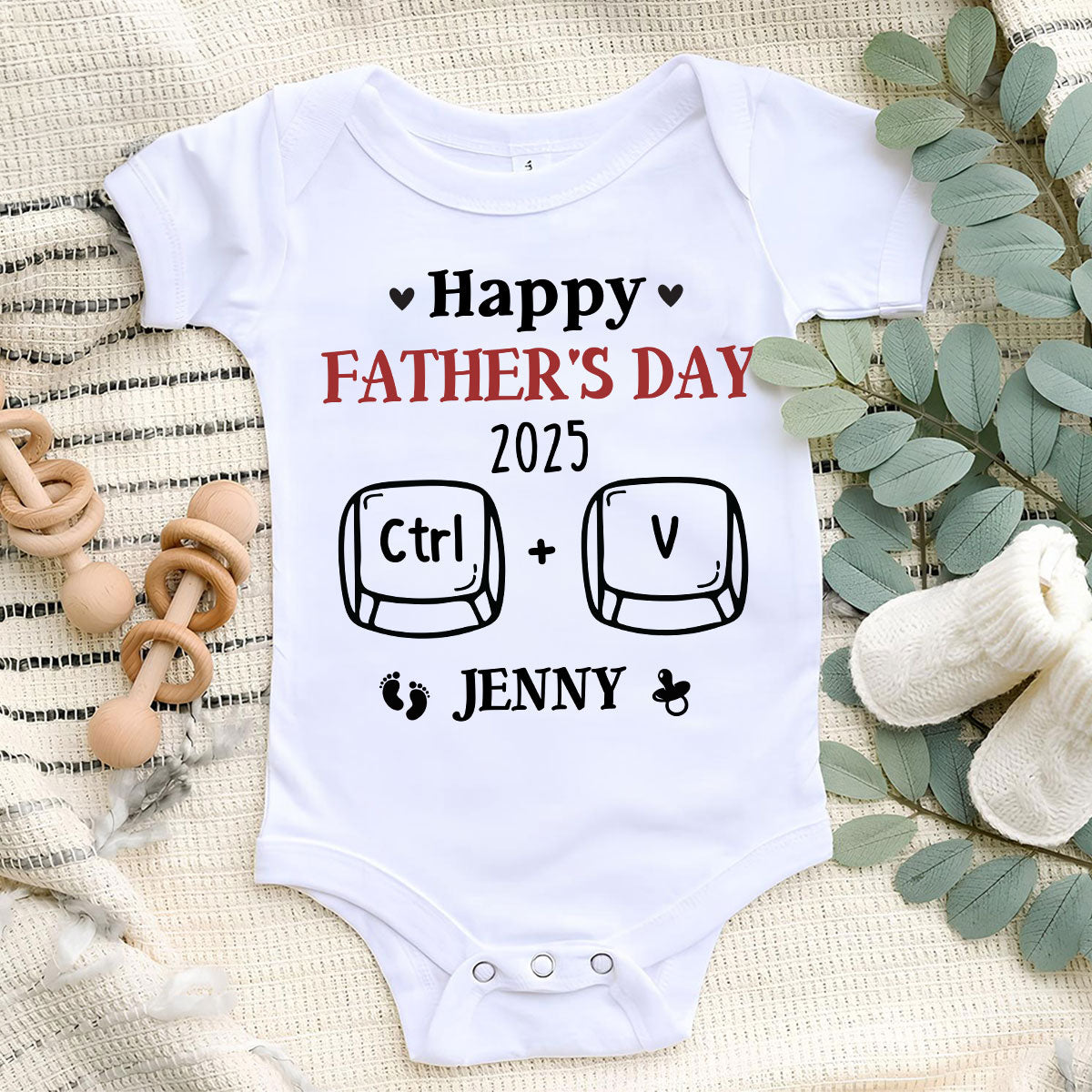 Father And Baby Matching - Personalized Custom T-shirt And Onesie