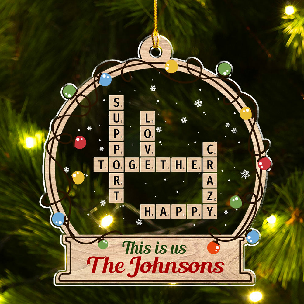 Crossword Family Friend Besties Coworkers - Personalized Custom Acrylic Ornament