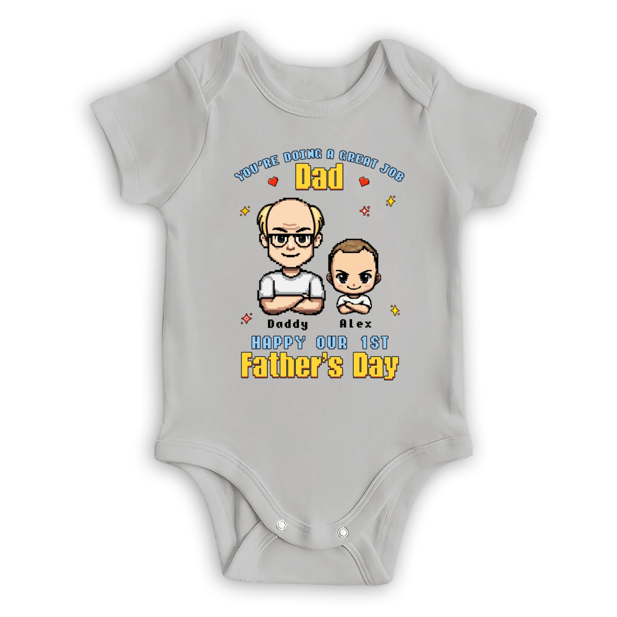 Father And Baby - Personalized Custom Baby Onesie