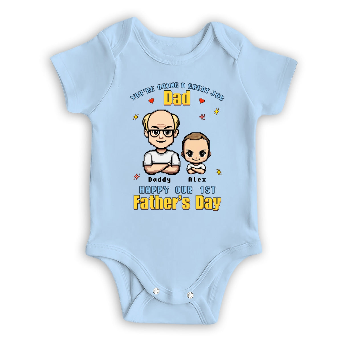 Father And Baby - Personalized Custom Baby Onesie