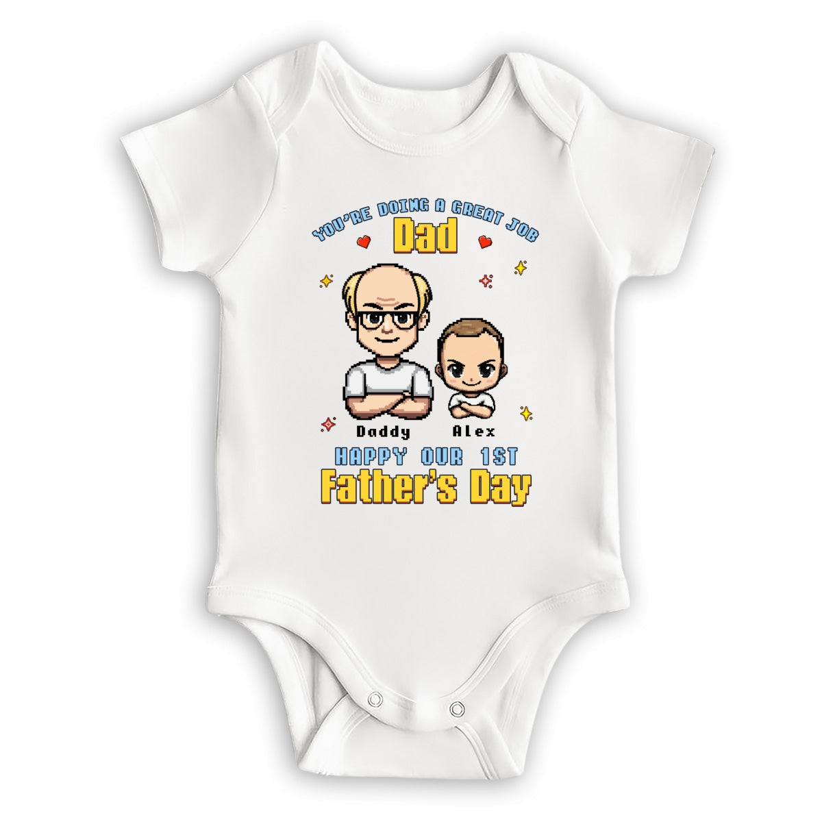 Father And Baby - Personalized Custom Baby Onesie