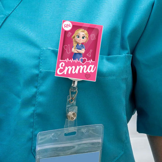 I Am Proud Nurse - Personalized Custom Acrylic Badge Reel