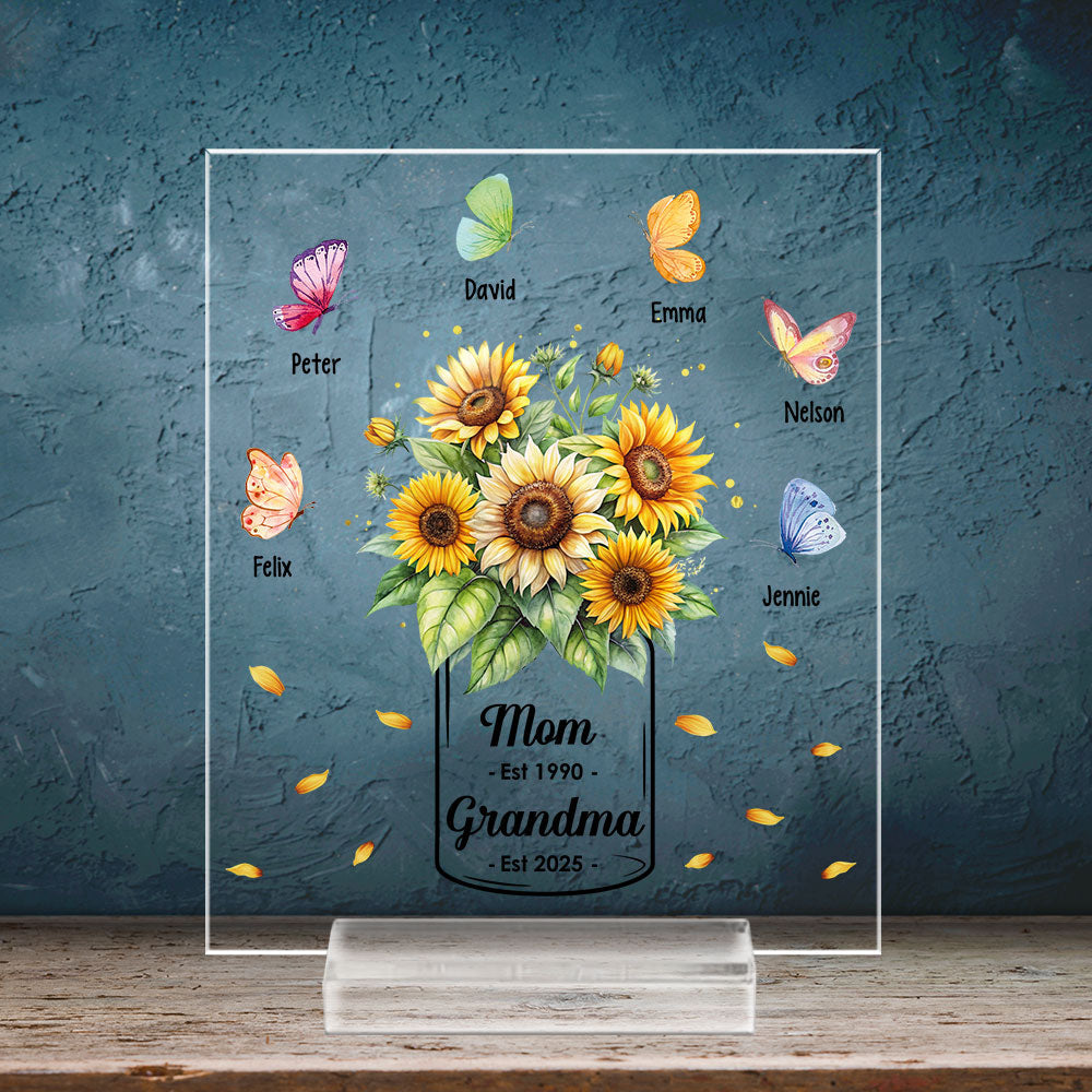 Butterfly Of Love - Personalized Custom Acrylic Plaque With Base