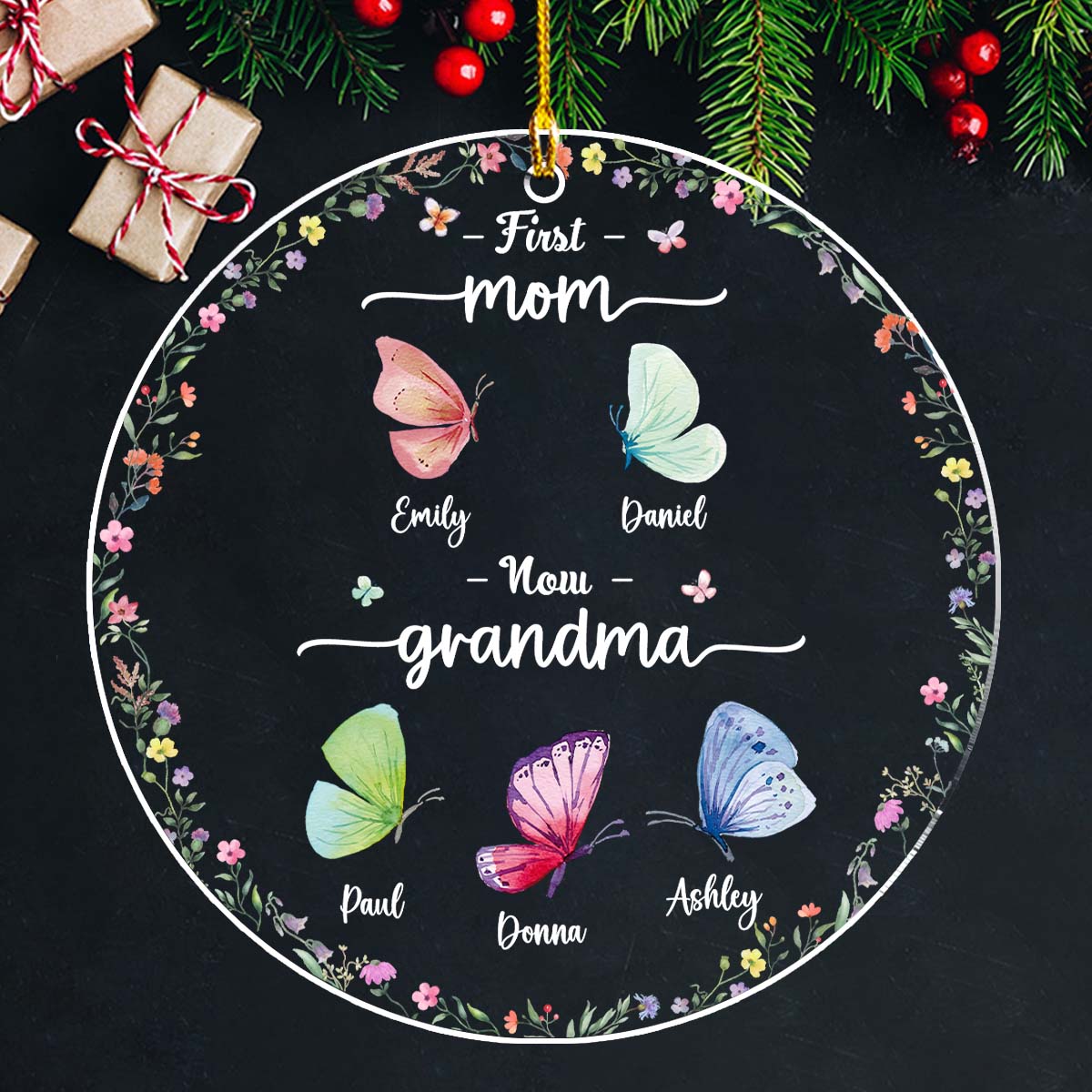 First And Now - Personalized Custom Acrylic Ornament