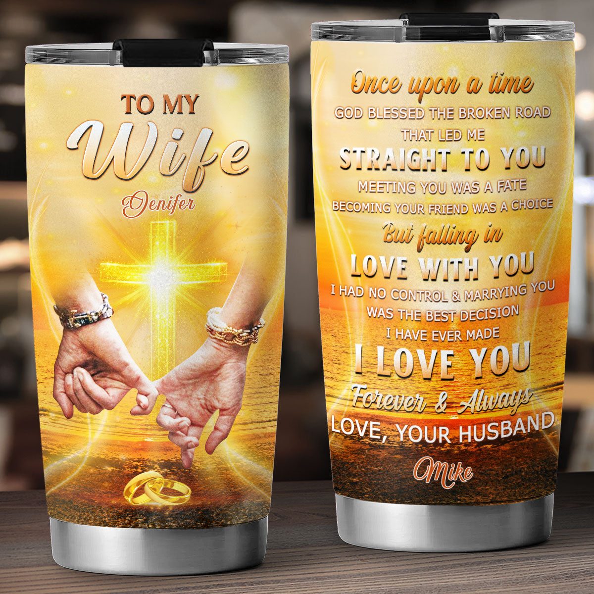 God Blessed You And Me - Personalized Custom Tumbler